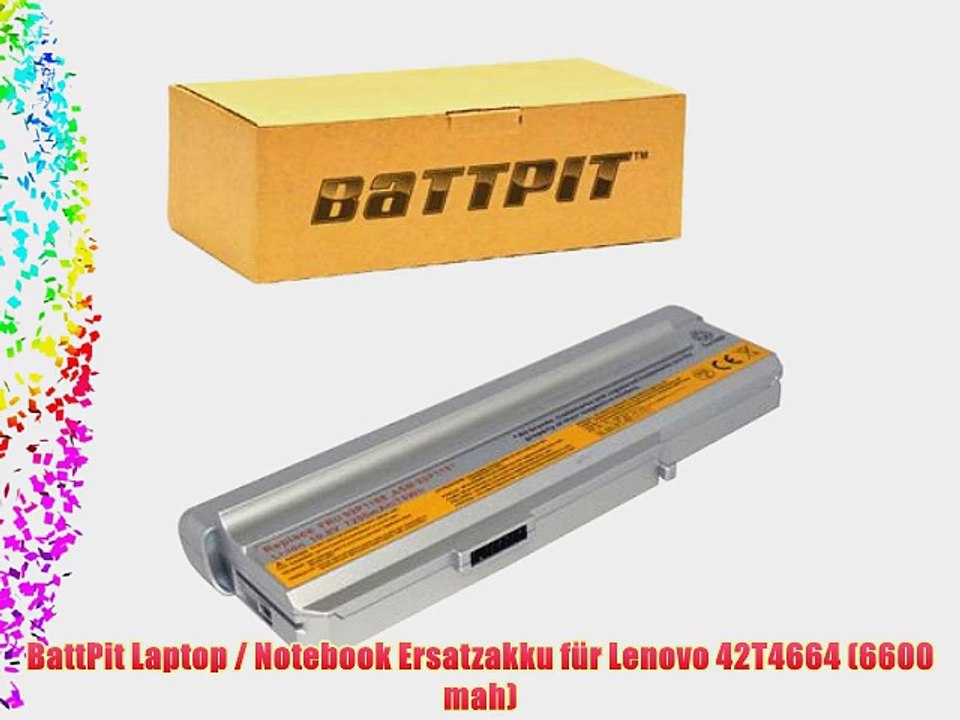 BattPit Laptop / Notebook Ersatzakku f?r Lenovo 42T4664 (6600 mah)