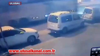 Polis lojmanına roketli saldırı kamerada! İşte o anlar