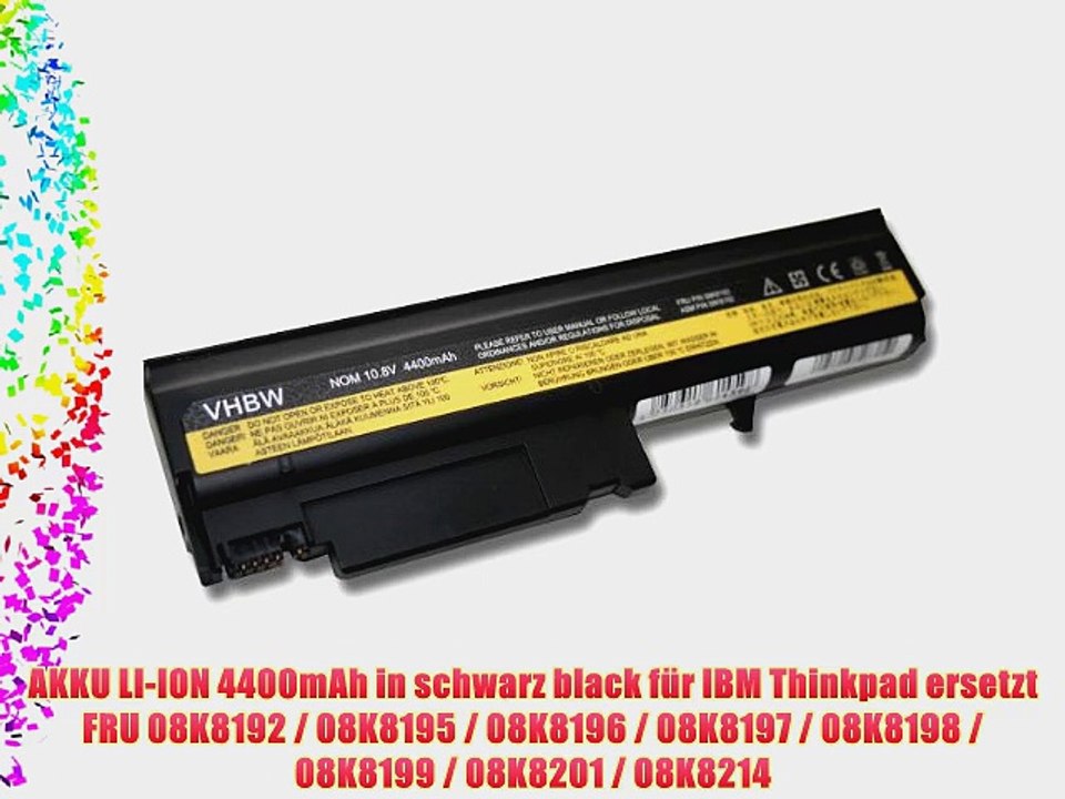 AKKU LI-ION 4400mAh in schwarz black f?r IBM Thinkpad ersetzt FRU 08K8192 / 08K8195 / 08K8196