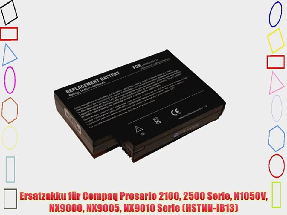Ersatzakku f?r Compaq Presario 2100 2500 Serie N1050V NX9000 NX9005 NX9010 Serie (HSTNN-IB13)