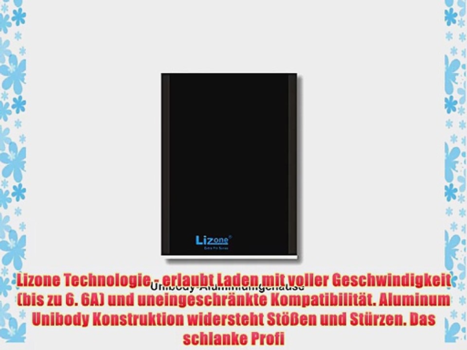 Lizone? Extra Pro Super Kapazit?t 40000mAh tragbar Externer Akku Batterie Power Bank Ladeger?t