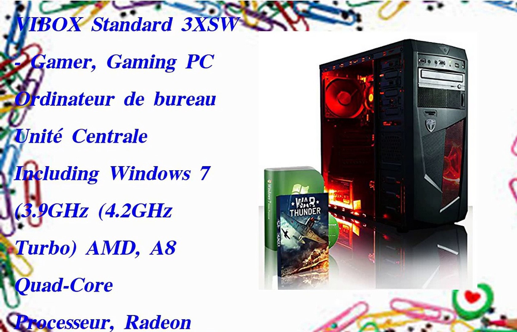 VIBOX Standard 3XSW  Gamer  Gaming PC Ordinateur