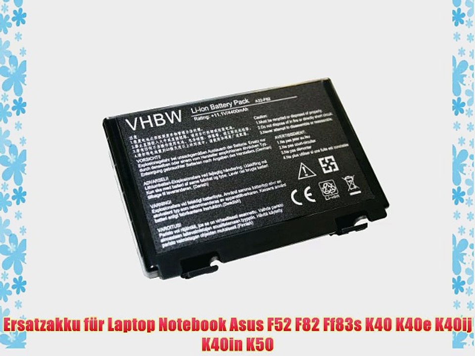 vhbw Li-Ion Akku 4400mAh (11.1V) f?r Notebook Laptop Asus F52 F82 Ff83s K40 K40e K40ij K40in