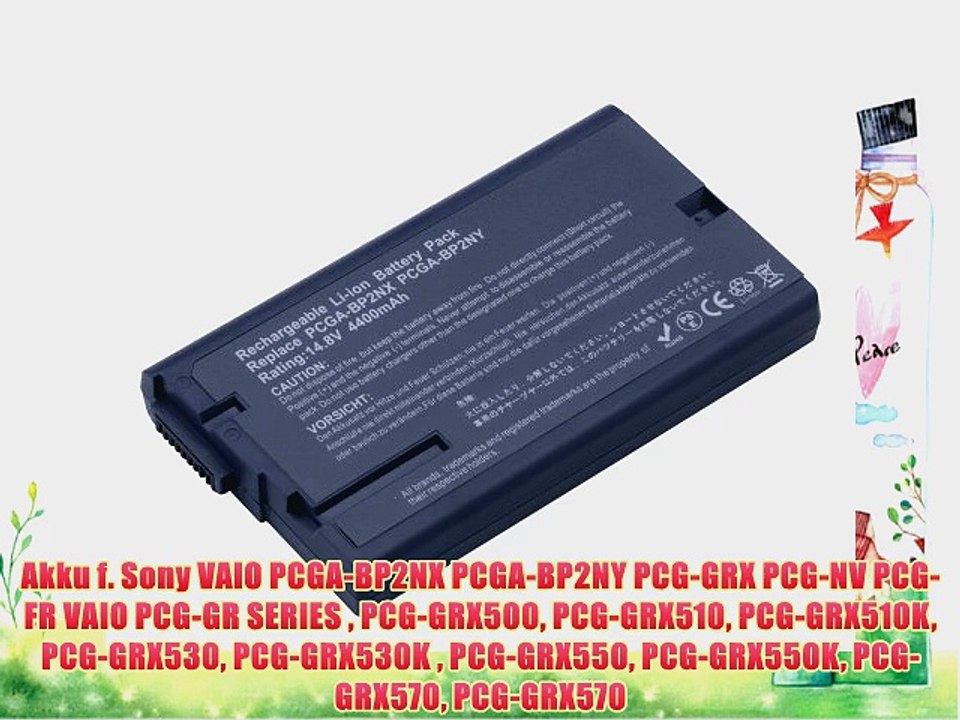 Akku f. Sony VAIO PCGA-BP2NX PCGA-BP2NY PCG-GRX PCG-NV PCG-FR VAIO PCG-GR SERIES  PCG-GRX500