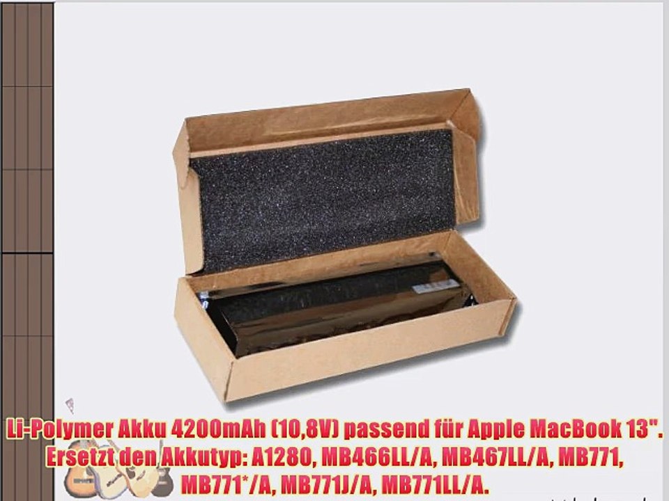 Li-Polymer Akku 4200mAh (108V) passend f?r Apple MacBook 13. Ersetzt den Akkutyp: A1280 MB466LL/A