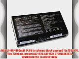 Akku LI-ION 4400mAh 14.8V in schwarz black passend f?r ASUS F70 F70s F70sl etc. ersetzt A42-M70