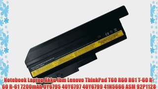 Notebook Laptop Akku Ibm Lenovo ThinkPad T60 R60 R61 T-60 R-60 R-61 7200mAh 0Y6795 40Y6797