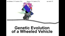 Genetic evolution of a wheeled vehicle with Box2d