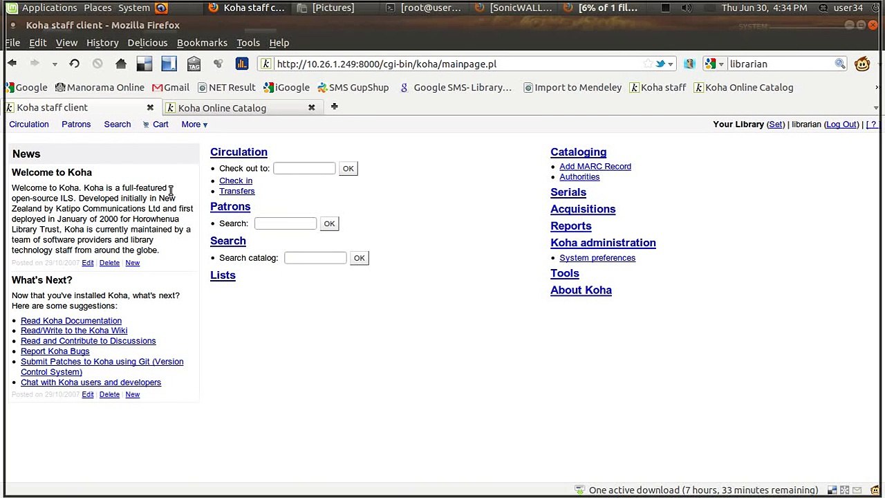 koha: adding a new user