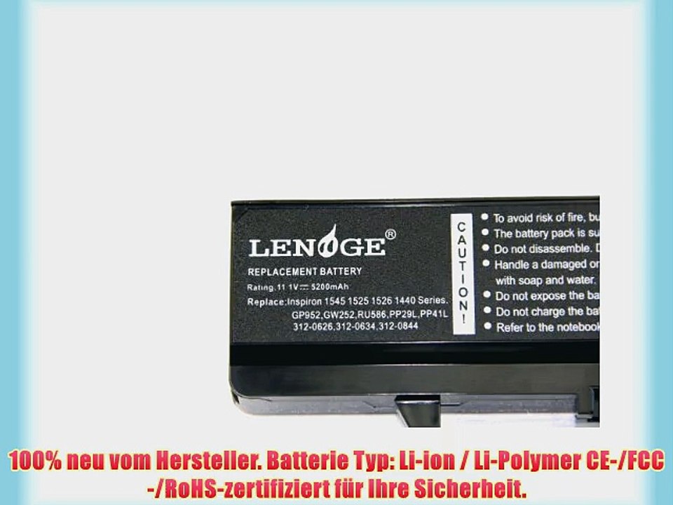 LENOGE? Neue Notebook Batterie Laptop Akku f?r Dell Inspiron 1526 1525 1545 1750 1440 (Li-ion