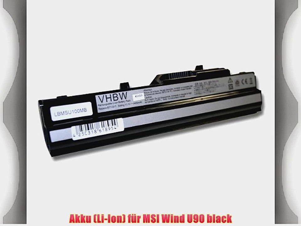 Akku (Li-Ion) f?r MSI Wind U90 black
