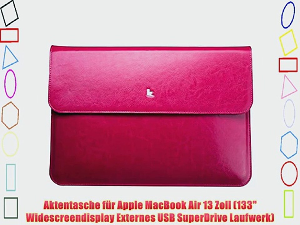Jisoncase? Echtes Leder Aktentasche f?r 13 Macbook Air Filz Sleeve Case Tasche Laptop H?lle