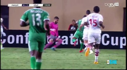 سقوط مروع لـ رودي نداي مهاجم ليوبار في مباراتهم ضد الزمالك
