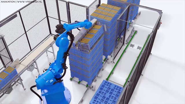 Industrial Robot Animation Simulation 3D CAD (KUKA, ABB, Motoman, Fanuc, Kawasaki) Factory Cell