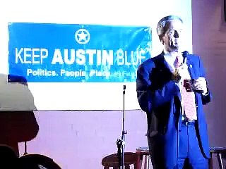 Lloyd Dogget and Valinda Bolton at Keep Austin Blue