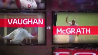 Watch Michael Vaughan and Glenn McGrath in a RACE