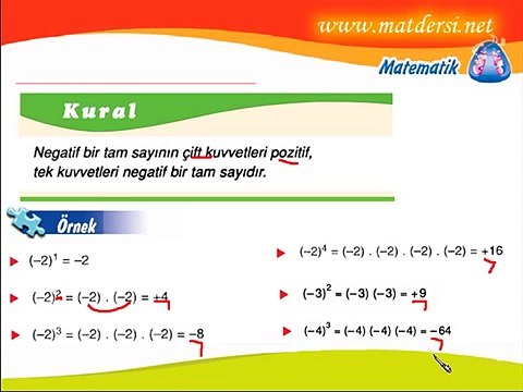 matematik 6.sınıf ve 7.sınıf tam sayılar ( matdersim.com)