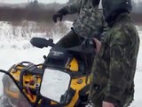 Yamaha Grizzly 700 na ledu (crash)