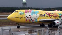 [After Rain Pikachu Jumbo] ANA B747-400D JA8957 LANDING KOMATSU Airport 小松空港 2011.11.25