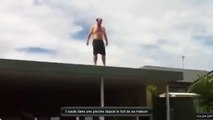 Il saute dans une piscine depuis le toit de sa maison