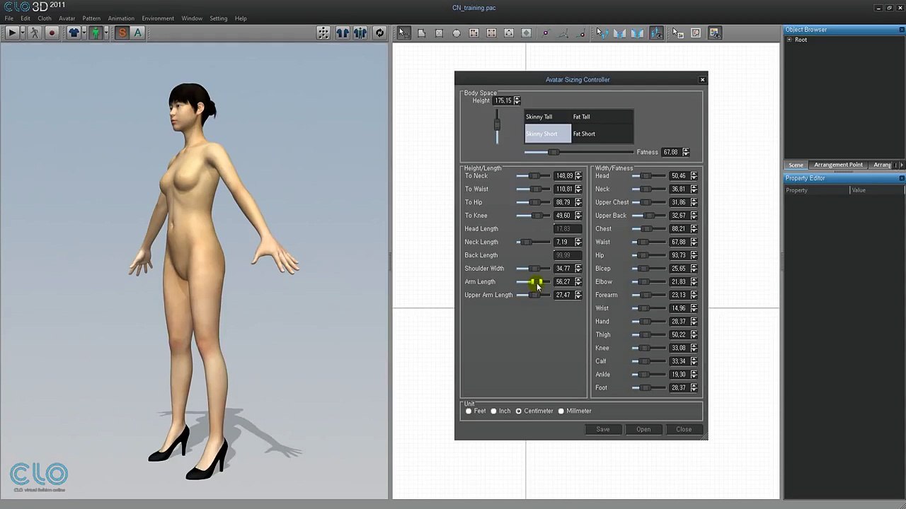 CLO3D Avatar Sizing