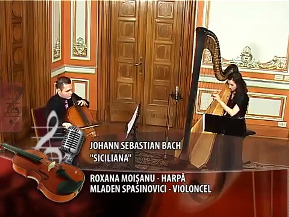 Duo Cell'Arpa (cello and harp) J. S. Bach - Siciliana - Trinitas TV 2012