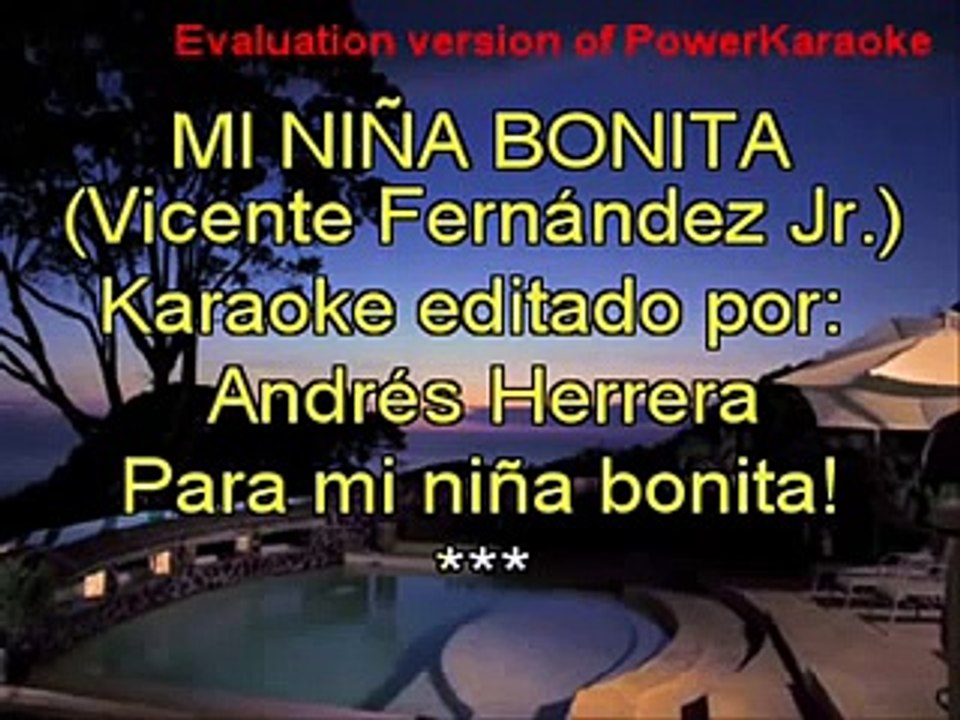 mi niña bonita   vicente fernandez jr   karaoke...