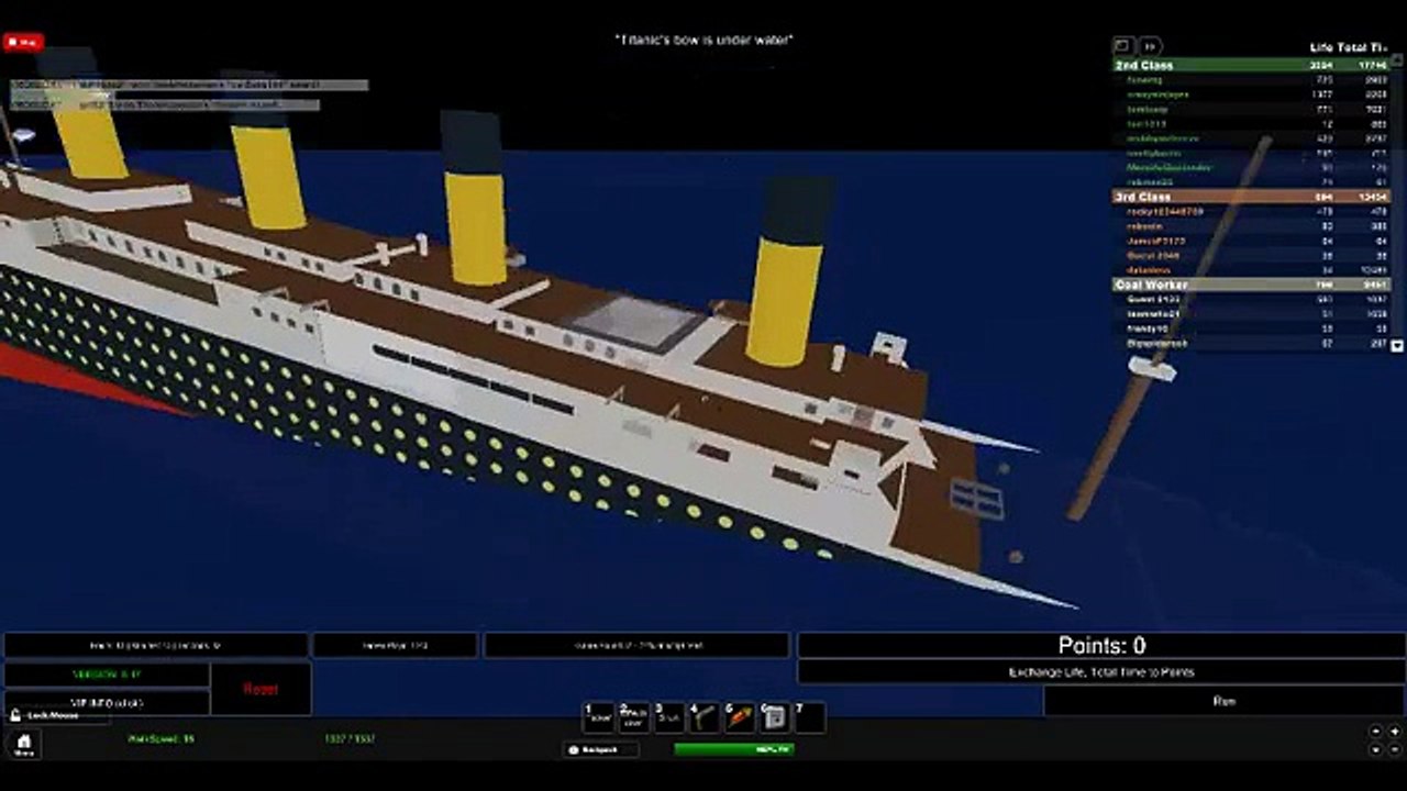 roblox titanic sinking (ending ends wierd)