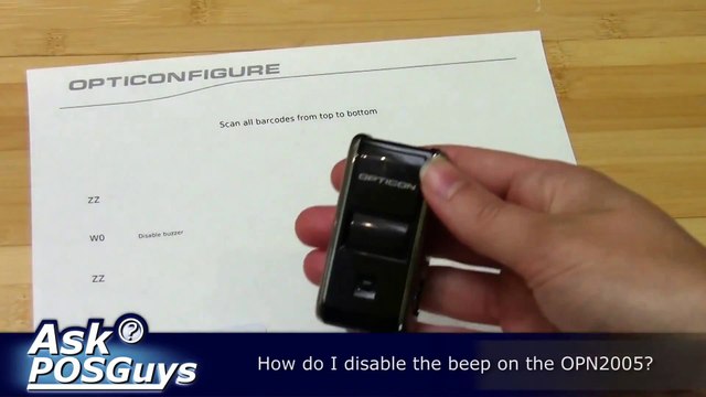 Tắt âm thanh cho máy đọc quét mã vạch - Opticon OPN2006
