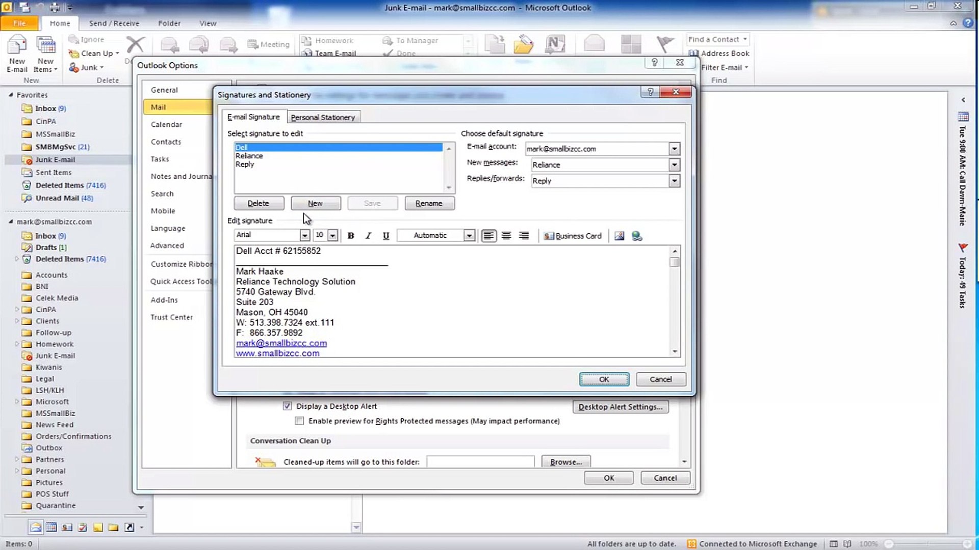 ⁣Changing Email Signature in Outlook