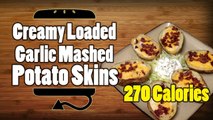 Creamy Garlic Loaded Mashed Potato Skins Recipe - HellthyJunkFood