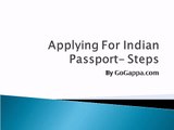 Applying For Indian Passport- Steps