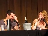 Nathan Fillion calls Jewel Staite during a panel at Dragon*Con 2010