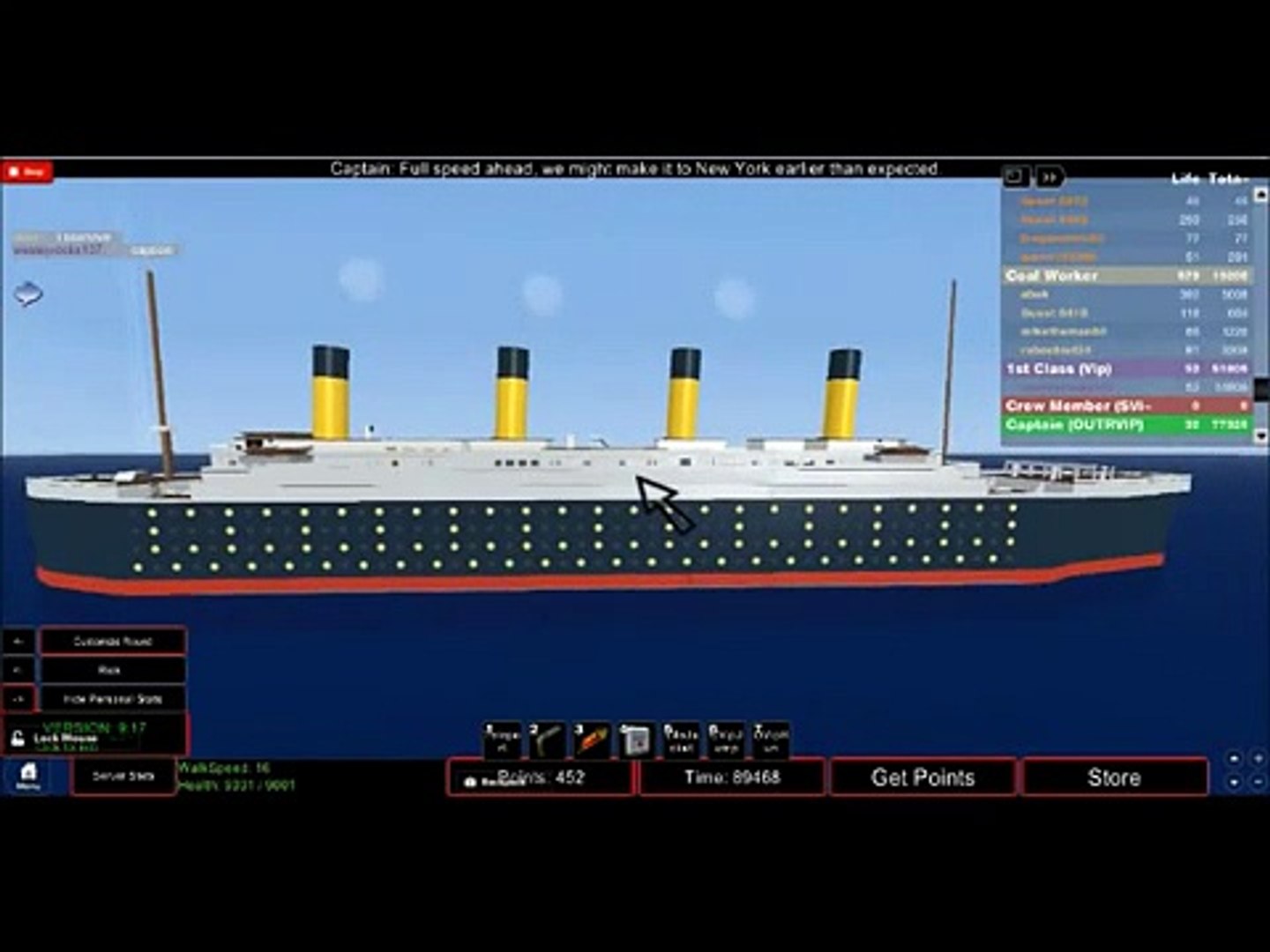 Roblox Titanic Sinking Animation - titanic in roblox how to get points