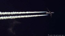 Middle East Airlines Airbus A330 contrails over Bavaria, Germany (HD)