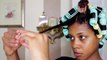 How to  Heatless Roller Set Curls on Natural Hair