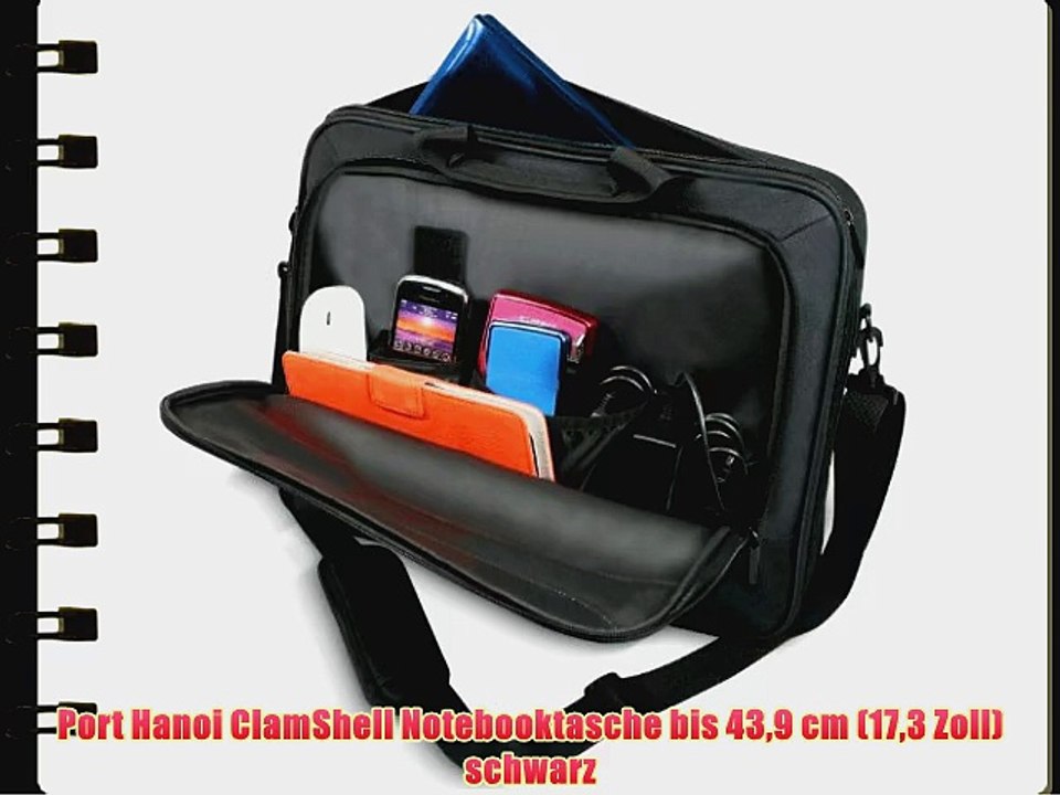 Port Hanoi ClamShell Notebooktasche bis 439 cm (173 Zoll) schwarz