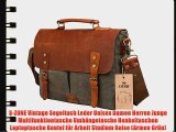 S-ZONE Vintage Segeltuch Leder Unisex Damen Herren Junge Multifunktiontasche Umh?ngetasche