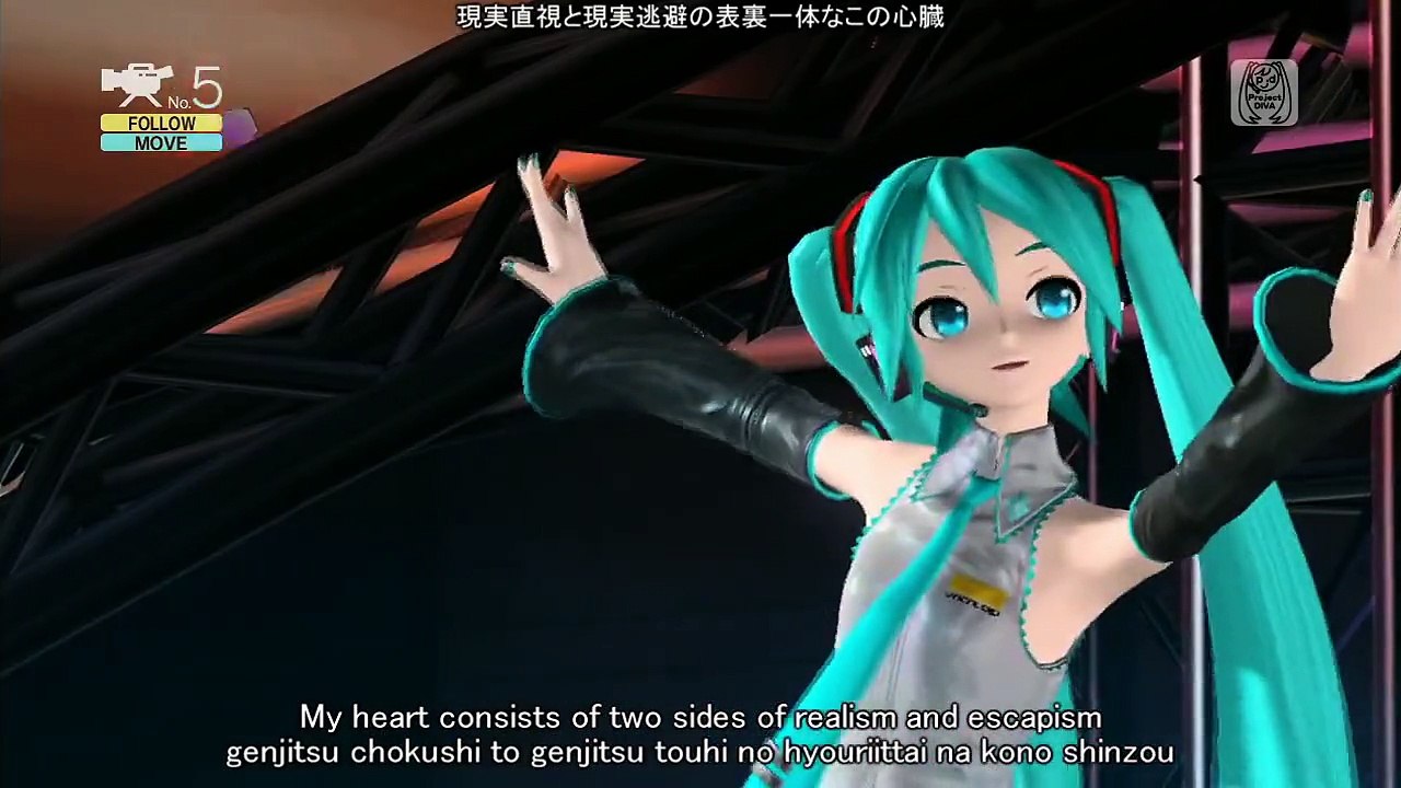 [60fps] Two-faced Lovers 裏表ラバーズ - Hatsune Miku 初音ミク Project DIVA English Romaji ドリーミーシアター