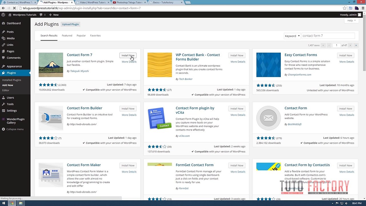 009.Wordpress Telugu Tutorials - How to create Website in Wordpress Part09. Contact Us Page