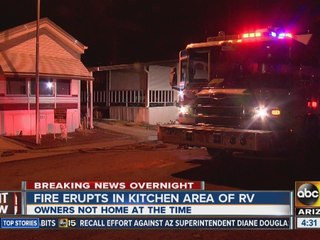 Fire erupts in kitchen area of Phoenix RV