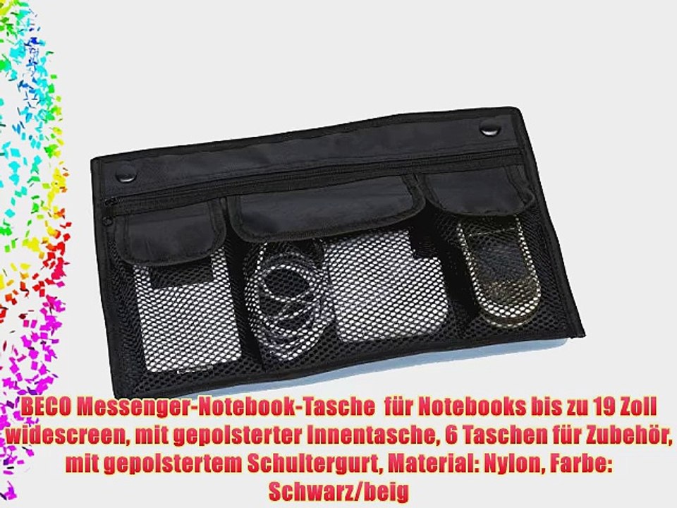 BECO Messenger-Notebook-Tasche  f?r Notebooks bis zu 19 Zoll widescreen mit gepolsterter Innentasche