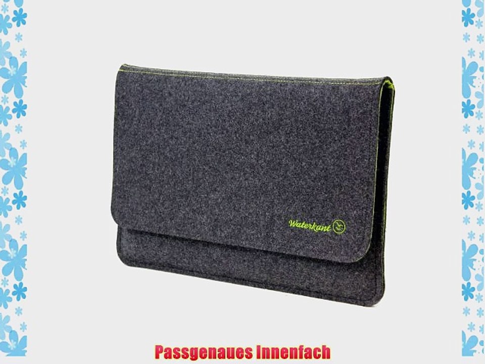 Waterkant Deichk?nig Tasche aus echtem Wollfilz f?r Lenovo ThinkPad X240 - Sleeve Case in Grau/Gr?n