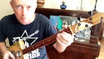 How to Play Honky Tonk Woman on a 3 string Slide cigar box guitar by Nigel McTrustry