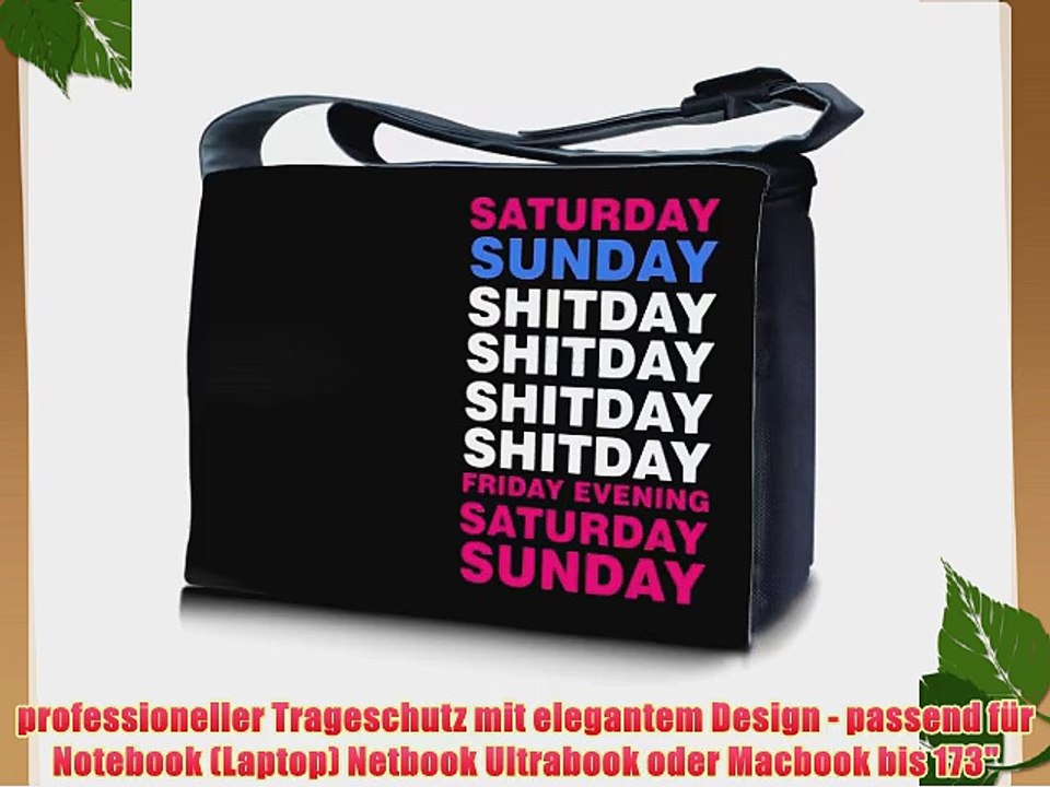 Luxburg? Design Messenger Bag Notebooktasche Umh?ngetasche f?r 173 Zoll Motiv: Shitday Kalender