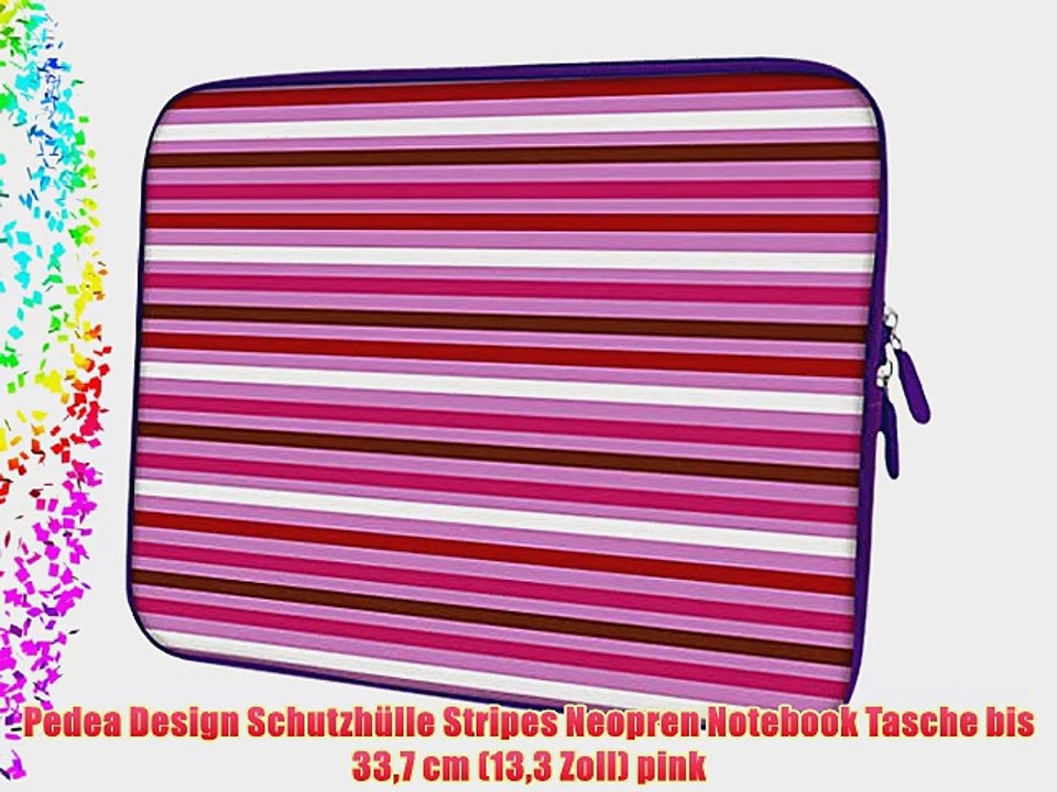 Pedea Design Schutzh?lle Stripes Neopren Notebook Tasche bis 337 cm (133 Zoll) pink
