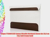 Targus TTS00012EU Canvas Ultralife Notebook Sleeve bis 338 cm (133 Zoll) braun/wei?