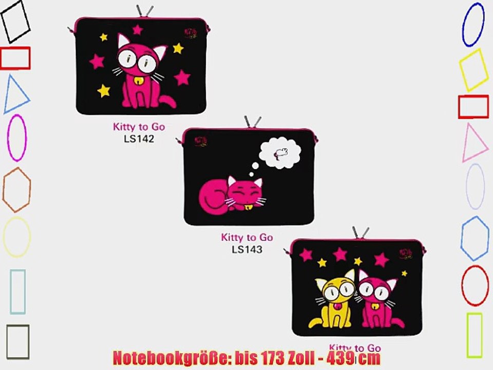 Kitty to Go LS144-17 Designer Neopren Notebook Sleeve bis 439 cm (173 Zoll)