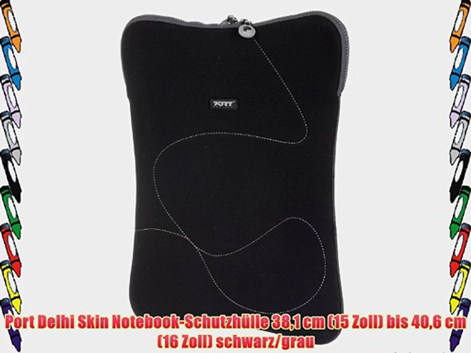 Port Delhi Skin Notebook-Schutzh?lle 381 cm (15 Zoll) bis 406 cm (16 Zoll) schwarz/grau