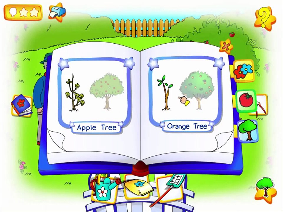Caillou Gardening Cartoon Animation PBS Kids Game Play Walkthrough
